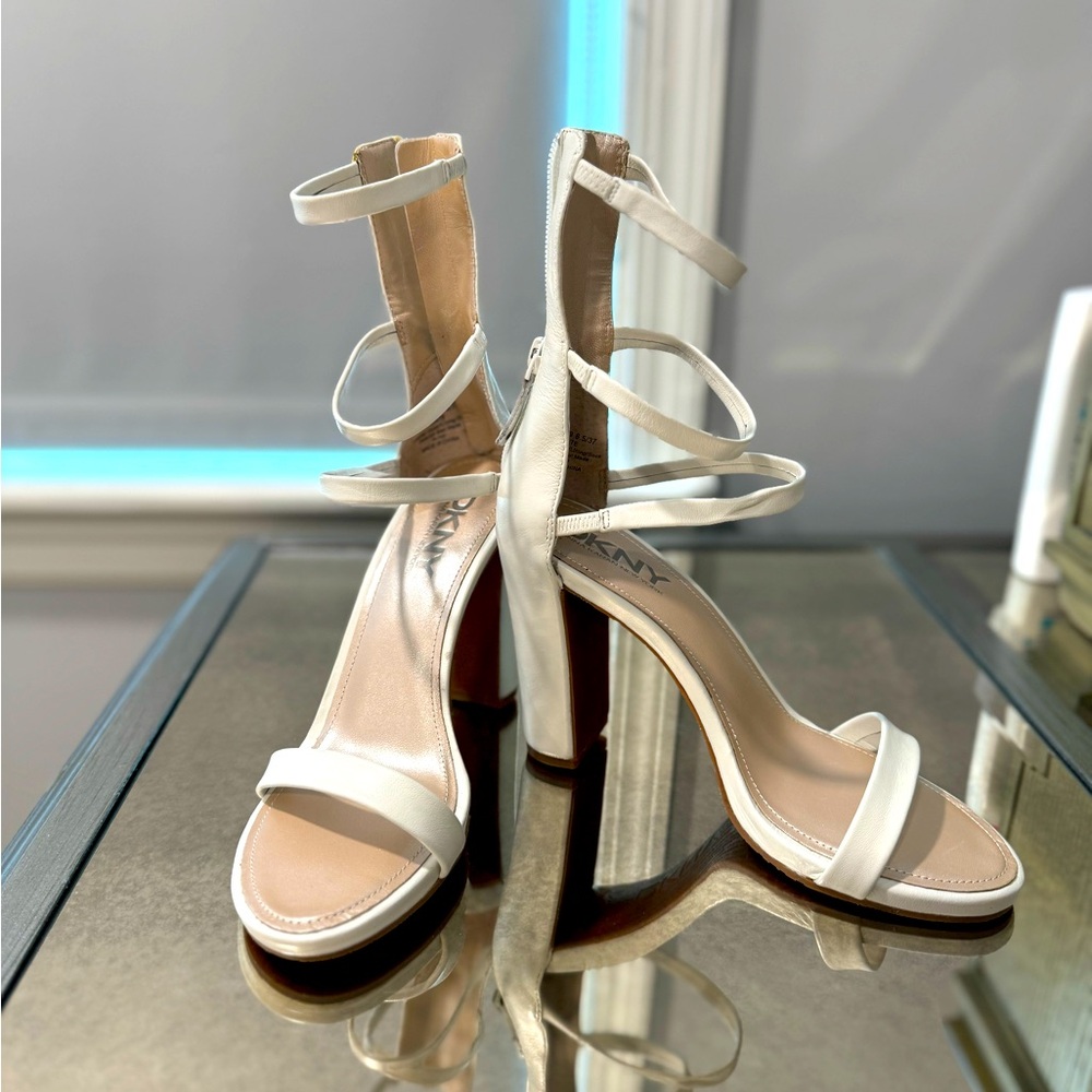 DKNY White Sandals